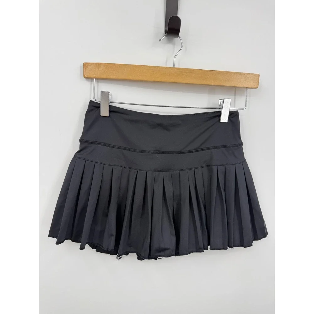 Goldhinge Pleated Tennis Skort Women Size S Black Athletic Mini Skirt
